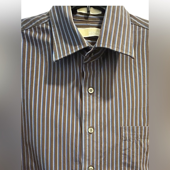 Men's Michael Kors Striped Button-Down Shirt sz XL 17 - Picture 4 of 7